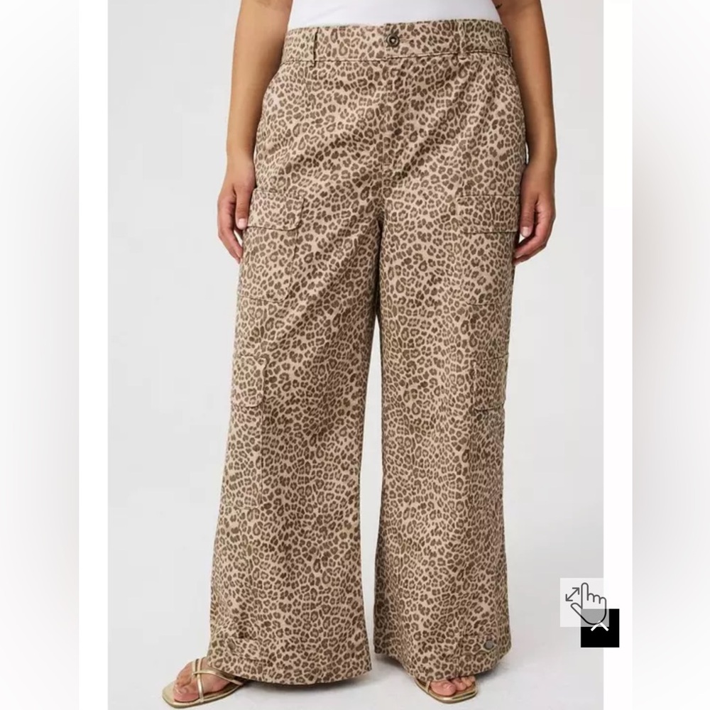 Torrid Tan Leopard Wide-Leg Pants